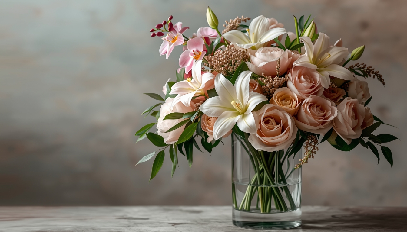 Floral arrangement detail at Zlaxyronxunshel
